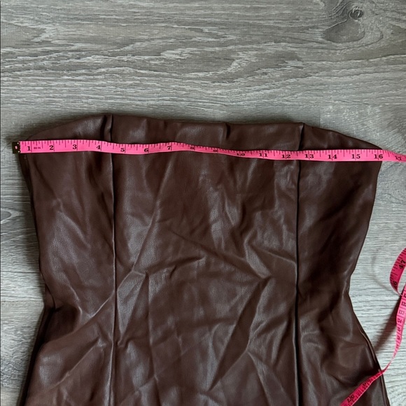 NEW MESHKI PAmela Strapless Faux Leather Dress Large - Picture 6 of 10